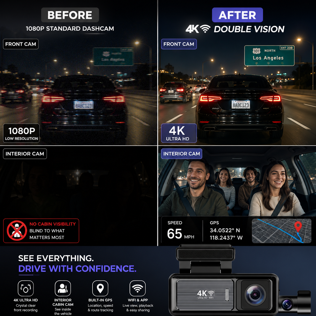 Dashcam 4K Double Vision