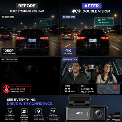 Dashcam 4K Double Vision